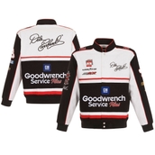 JH Design Men's White/Black Dale Earnhardt Goodwrench Twill Uniform Full-Snap Jacket