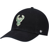 '47 Men's Black Milwaukee Bucks Logo Clean Up Adjustable Hat