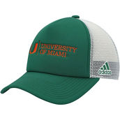 adidas Men's Green/White Miami Hurricanes Foam Trucker Snapback Hat