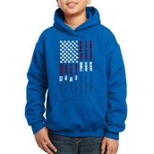 LA Pop Art Boy's Word Art Hooded Sweatshirt - Support our Troops
