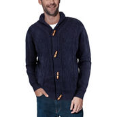 Men's Shawl Collar Cable Knit Cardigan Sweater With Sherpa Lining