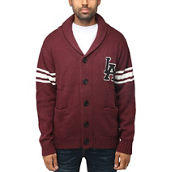 Men's Shawl Collar Heavy Gauge Cardigan with City Patch