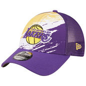 New Era Men's Purple Los Angeles Lakers Marble 9FORTY Trucker Snapback Hat