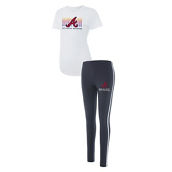 Concepts Sport Women's Charcoal/White Atlanta Braves Sonata T-Shirt & Leggings Sleep Set