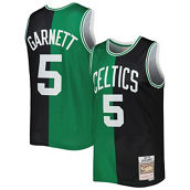 Mitchell & Ness Men's Kevin Garnett Black/Kelly Green Boston Celtics Hardwood Classics 2007/08 Split Swingman Jersey