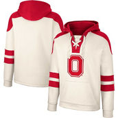 Colosseum Men's Cream Ohio State Buckeyes Lace-Up 4.0 Vintage Pullover Hoodie