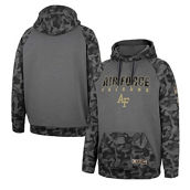 Colosseum Men's Charcoal Air Force Falcons OHT Military Appreciation Camo Stack Raglan Pullover Hoodie