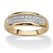 Men's Pave Diamond Wedding Band 1/8 TCW in 18k Gold-plated Sterling Silver