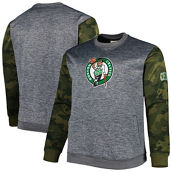 Fanatics Branded Men's Heather Charcoal Boston Celtics Big & Tall Camo Stitched Sweatshirt