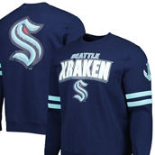 Mitchell & Ness Men's Deep Sea Blue Seattle Kraken Allover Logo Pullover Sweatshirt