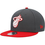 New Era Men's Charcoal/Scarlet Miami Heat Two-Tone Color Pack 9FIFTY Snapback Hat