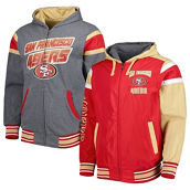 G-III Sports by Carl Banks Men's Scarlet/Gray San Francisco 49ers Extreme Full Back Reversible Hoodie Full-Zip Jacket