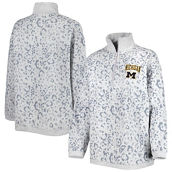 Gameday Couture Women's Heather Gray Michigan Wolverines Leopard Quarter-Zip Sweatshirt