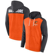 Fanatics Branded Men's Heathered Charcoal/Heathered Orange Baltimore Orioles Blown Away Full-Zip Hoodie
