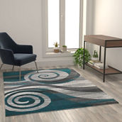 Flash Furniture Modern Swirl Pattern Area Rug
