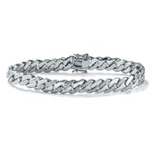 Men's Diamond Accent Curb-Link Bracelet Platinum-Plated 8.5