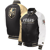 Starter Youth Black Vegas Golden Knights Raglan Full-Snap Varsity Jacket