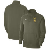 Nike Men's Olive Army Black Knights 1st Armored Division Old Ironsides Club Fleece Quarter-Zip Pullover Jacket