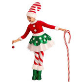 Girls Candy Cane Elf Princess Costume