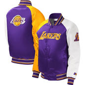 Starter Youth Purple Los Angeles Lakers Raglan Full-Snap Varsity Jacket