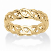 Gold-Plated Braided Link Ring
