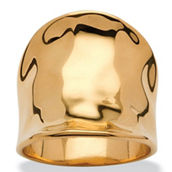 Concave Cigar Band Ring 18k Gold Plated