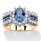 PalmBeach .82 TCW Blue Crystal and CZ Gold-Plated Ring