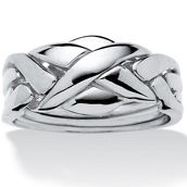 Commitment Symbol Puzzle Ring Platinum-Plated