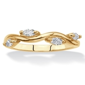 Marquise-Cut Cubic Zirconia Twisted Vine Ring .40 TCW 18k Gold-Plated