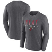 Fanatics Branded Men's Heathered Charcoal Miami Heat Where Legends Play Iconic Practice Long Sleeve T-Shirt