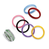 PalmBeach Multicolor Jade .925 Sterling Silver 8-Piece Interchangeable Ring Set