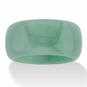 Genuine Green Jade Polished Eternity Ring