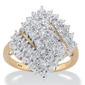 Round Diamond Cluster Ring 1/4 TCW in 18k Gold-plated Sterling Silver