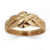 Commitment Symbol Braided Puzzle Ring in Solid 10k Yellow Gold