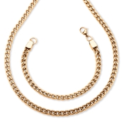 PalmBeach Men's Curb-Link Chain and Bracelet Set Gold Ion-Plated