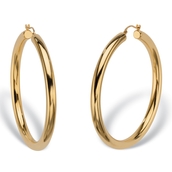 14k Yellow Gold Ultra-Lightweight Nano Diamond Resin Filled Hoop Earrings (1 7/8