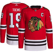 adidas Men's Jonathan Toews Red Chicago Blackhawks Captain Patch Home Primegreen Authentic Pro Player Jersey