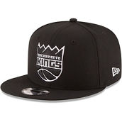 New Era Men's Black Sacramento Kings Black & White Logo 9FIFTY Adjustable Snapback Hat