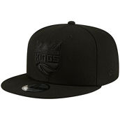 New Era Men's Sacramento Kings Black On Black 9FIFTY Snapback Hat