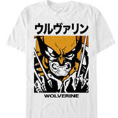Mad Engine Mens Marvel Wolverine Kanji Block T-Shirt