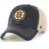 '47 Men's Black/Cream Boston Bruins Core Trawler Clean-Up Trucker Adjustable Hat