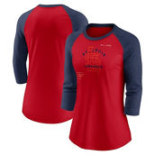 Nike Women's Red/Navy St. Louis Cardinals Next Up Tri-Blend Raglan 3/4-Sleeve T-Shirt