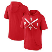 Fanatics Branded Men's Red Philadelphia Phillies Iconic Rebel Short Sleeve Pullover Hoodie