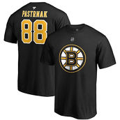 Fanatics Branded Men's David Pastrnak Black Boston Bruins Authentic Stack Name & Number T-Shirt