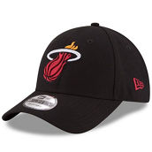 New Era Men's Black Miami Heat Official Team Color 9FORTY Adjustable Hat