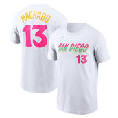 Nike Men's Manny Machado White San Diego Padres City Connect Name & Number T-Shirt