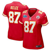 Nike Women's Travis Kelce Red Kansas City Chiefs Super Bowl LVII Patch Game Jersey