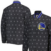 Starter Men's Black Golden State Warriors In-Field Play Fashion Satin Full-Zip Varsity Jacket