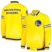Starter Men's Gold Golden State Warriors Slider Satin Full-Snap Varsity Jacket