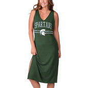 G-III 4Her by Carl Banks Women's Green Michigan State Spartans Training V-Neck Maxi Dress